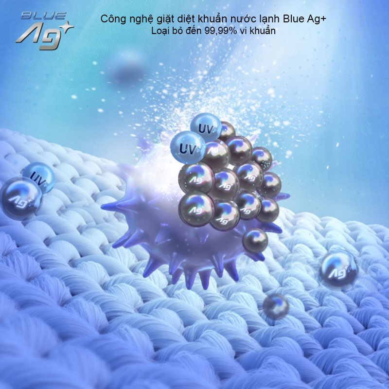 Công nghệ Blue Ag+ sử dụng nước lạnh nhưng vẫn hiệu quả diệt khuẩn.