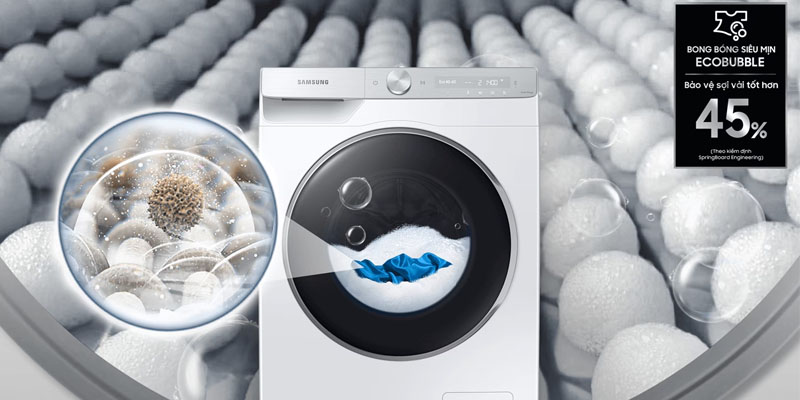 Công nghệ giặt Eco Bubble đánh tan vết bẩn cứng đầu