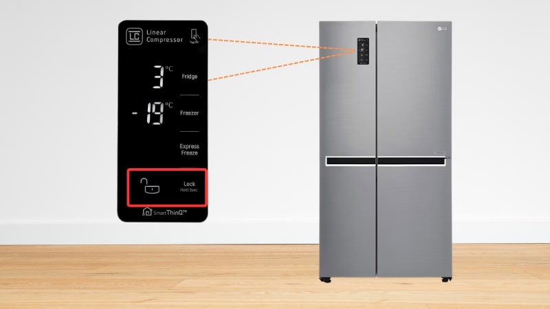 Chức năng khóa bảng điều khiển tủ lạnh LG Inverter