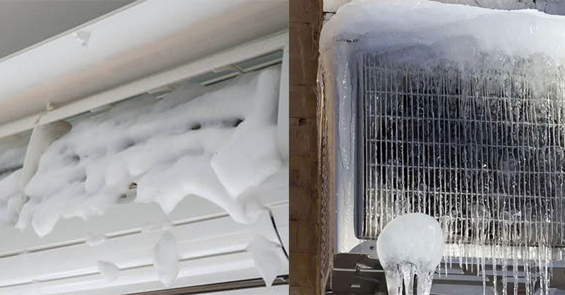 Máy lạnh có thể bị đông đá ở cả dàn nóng và dàn lạnh