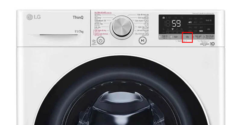 Nút sấy trên máy giặt sấy LG