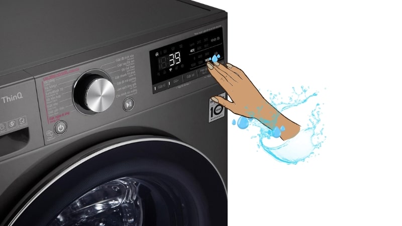 Tay bị dính nước không thể điều điểu máy giặt LG