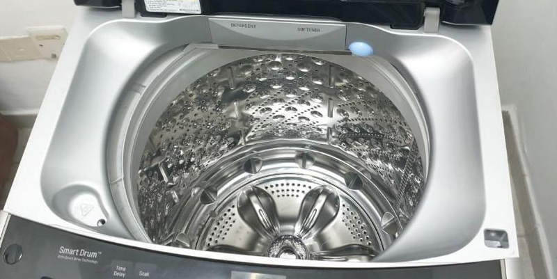 Cách sử dụng chế độ tub clean đối với máy giặt LG cửa trên tương tự như máy giặt cửa trước
