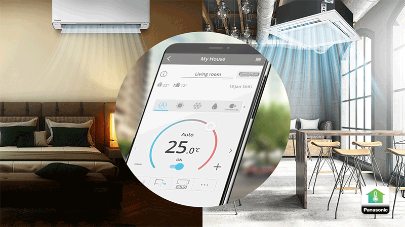 Ứng dụng Panasonic Comfort Cloud tiện lợi cho người dùng kiểm soát chất lượng không khí tốt 24/7.