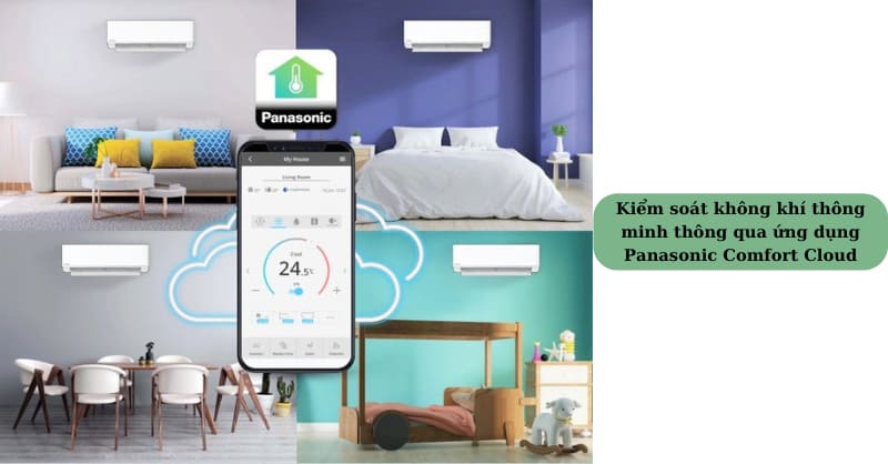 Kiểm soát không khí thông minh thông qua ứng dụng Panasonic Comfort Cloud