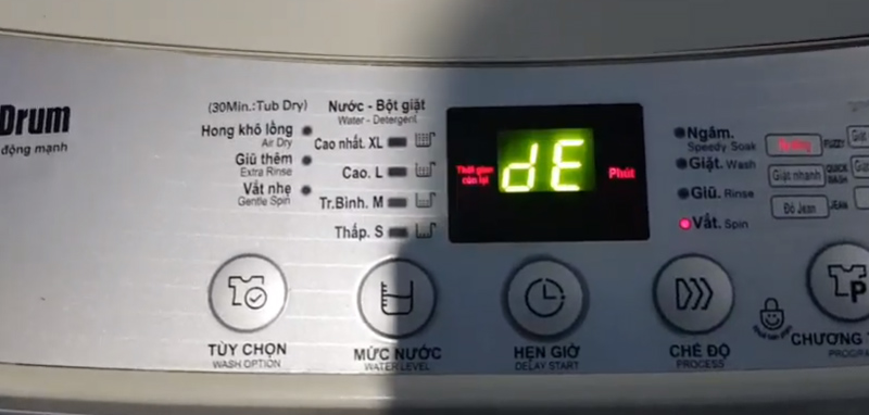 Lỗi DE trên máy giặt LG