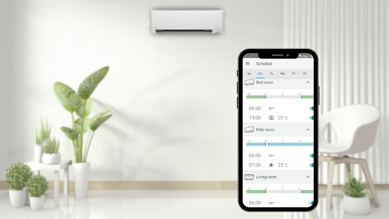 Kiểm soát lịch sử dụng máy lạnh hằng tuần dễ dàng