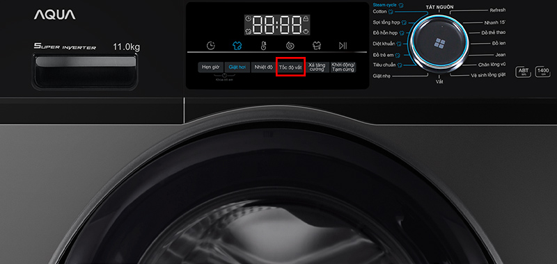 Nút cài đặt tốc độ vắt cho máy giặt