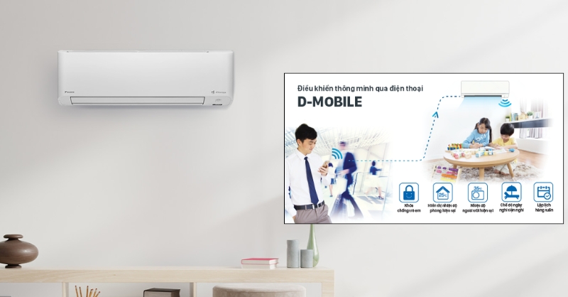 Sử dụng máy lạnh Daikin có thể điều khiển bằng điện thoại