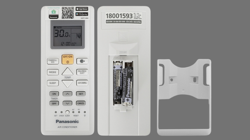 Vị trí thay pin trên remote máy lạnh Panasonic
