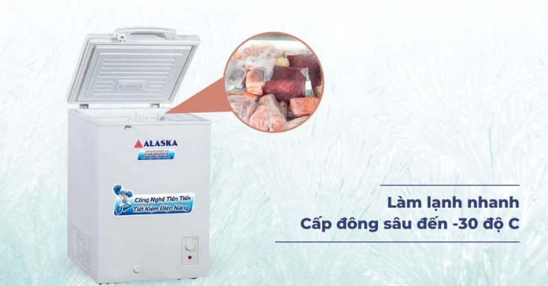 Tủ có khả năng làm lạnh nhanh và sâu đến mức nhiệt - 30 độ C